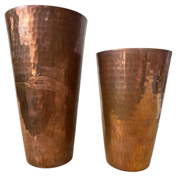 Sertodo Hammered Copper Bar Set Mexico Pitchers Tray Cups Vintage MCM - Picture 8 of 10